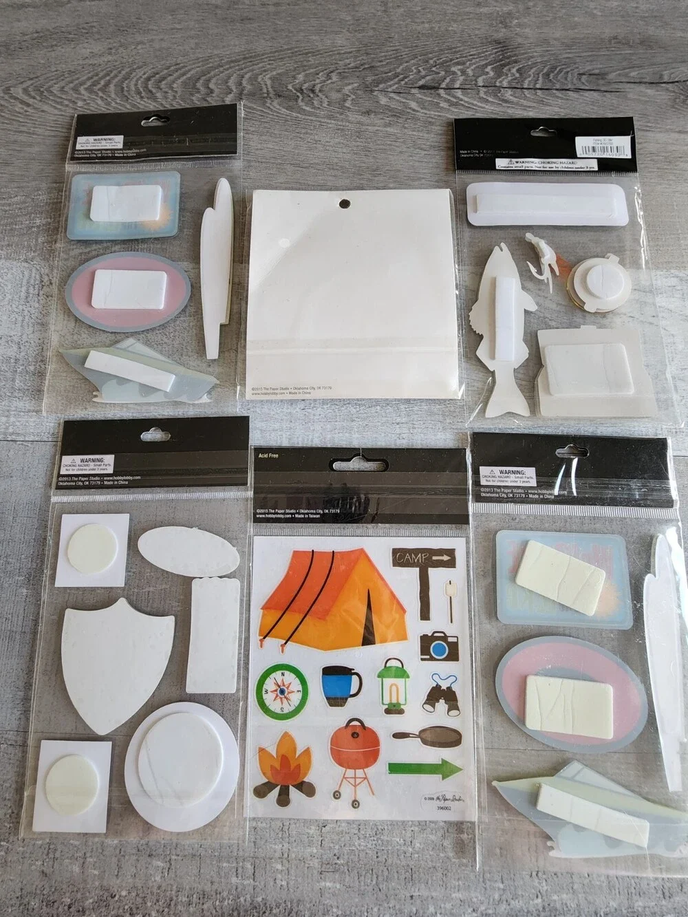Scrapbook Stickers LOT - Fishing Camping Lake Vacation Cabin Retired NEW 34